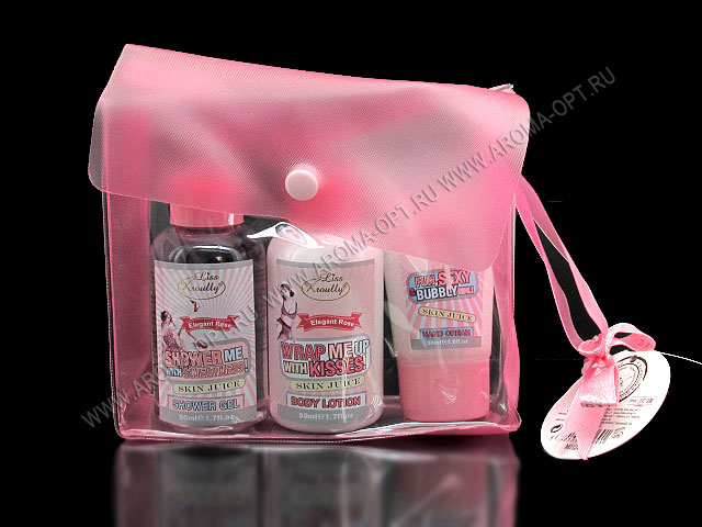 BTP06 Подарочный набор Skin juice(гель д/душа,лосьон д/тела,крем д/рук,косметичка)