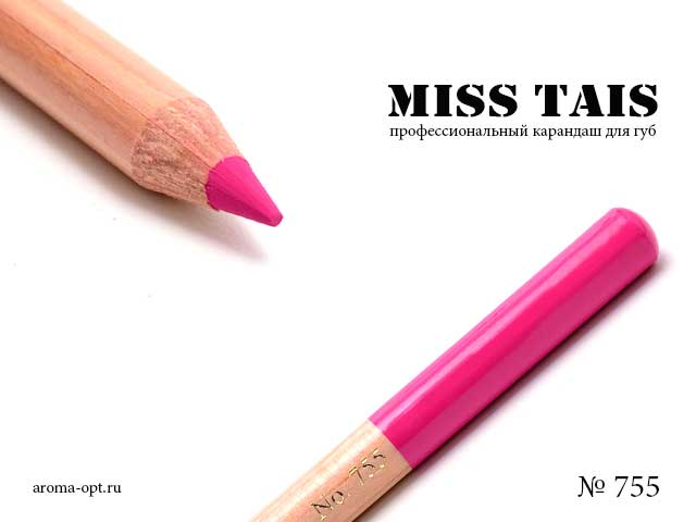 755 карандаш Miss Tais для губ ярко розовый.