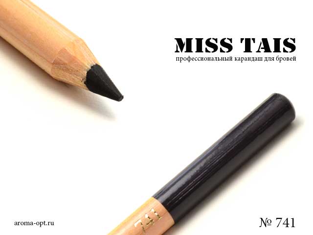 741 карандаш Мисс Таис для бровей  темно серый.