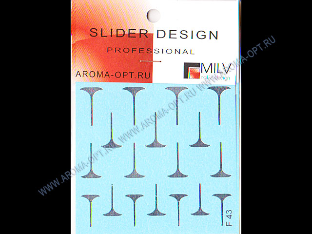 F43 Наклейки на ногти Слайдер-дизайн (водные) серебро