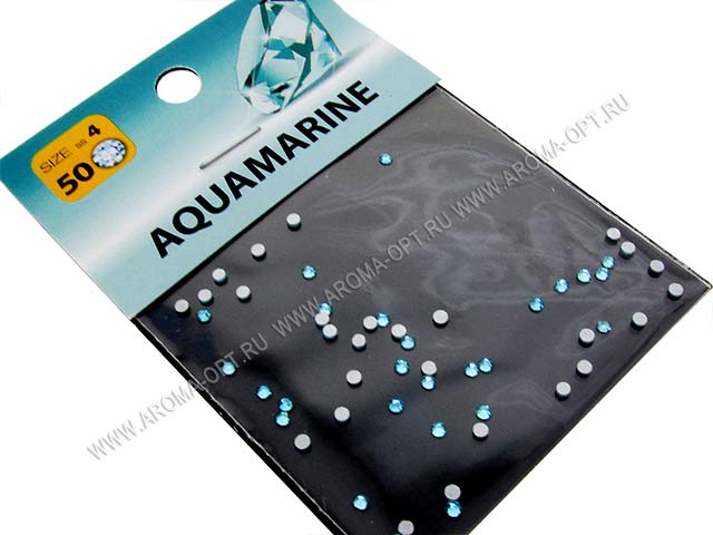 Стразы хрустальные №4 (50шт) Aquamarine
