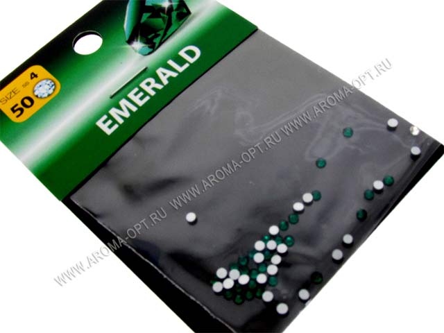 Стразы хрустальные №4 (50шт) Emerald