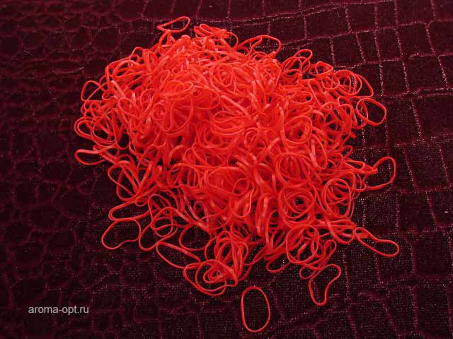 Резинки для волос (силикон)413-815 (2500шт) красная