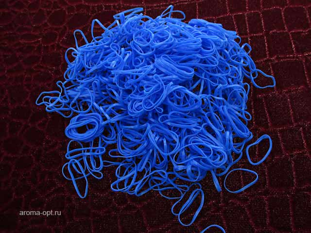 Резинки для волос (силикон)413-835 (2500шт) синяя