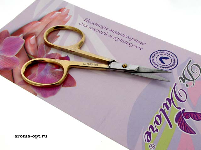 101-001HG Ножницы маникюрные для ногтей и кутикулы зол.9 см прямые лезвия