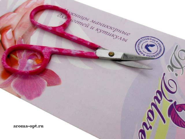 101-002 Flower Ножницы маникюрные универсальные для ногтей и кутикулы цветные,9см